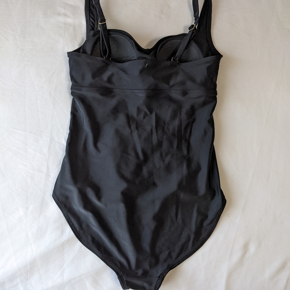 Merona Black One Piece Bathing Suit Medium - Picture 4 of 8